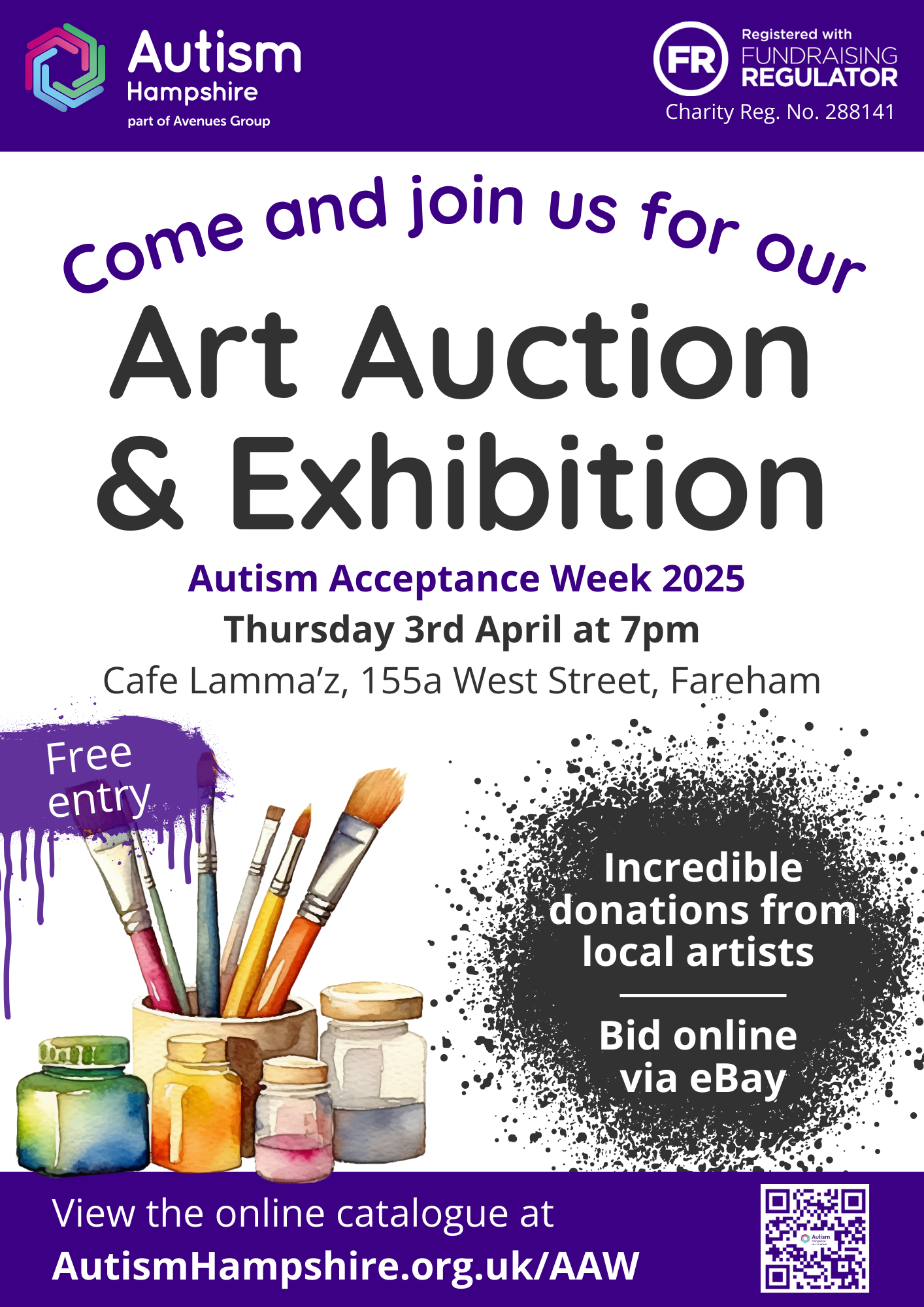 Art auction and exhibition poster - duplicate text.
