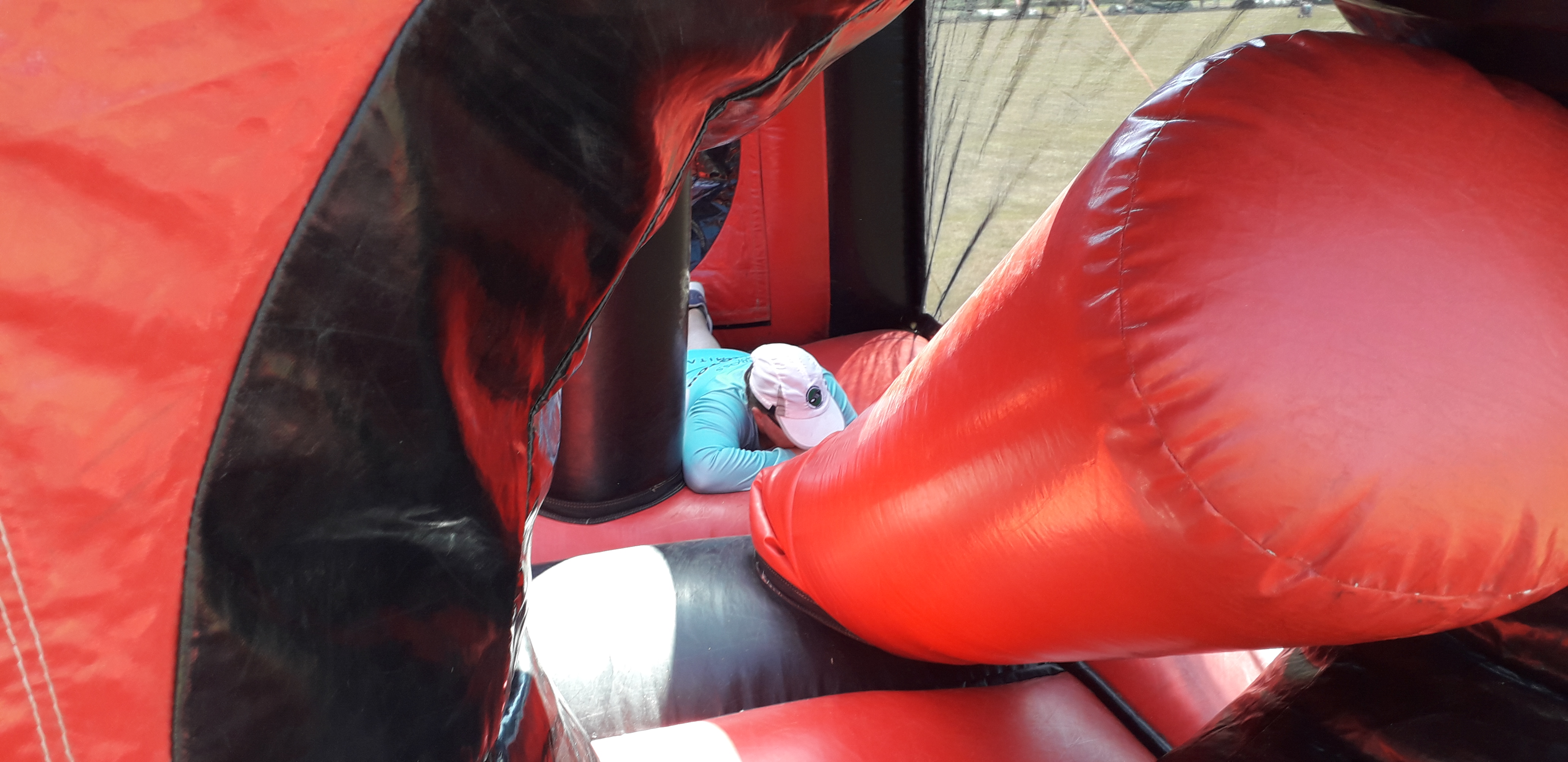 Sue Morgan collapsed in the middle of an inflatable